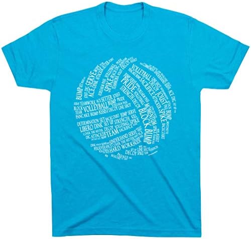 חולצת טריקו של מילות כדורעף | טיז כדורעף מאת Chalktalk Sports | מספר צבעים | גדלי נוער ומבוגרים
